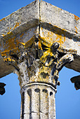 Corinthian fluted granite column with ornate capital, Temple of Diana, Evora, Alentejo, Portugal,